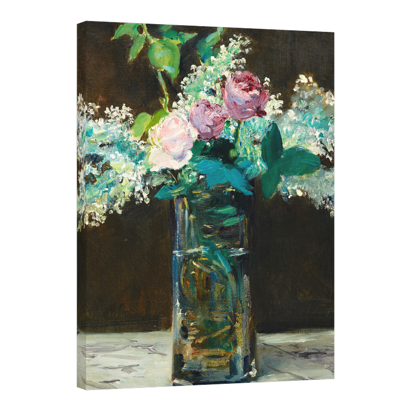 Ваза с бял люляк и рози 1985